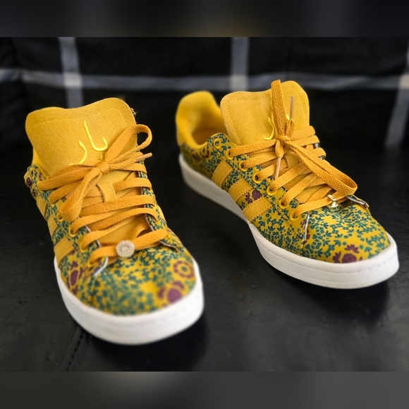 adidas Other - Adidas Yara Campus Floral Yellow Green Sneakers Mens 7.5 Womens 9.5 Rare